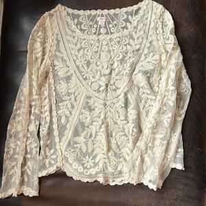 Lace sheer long sleeve